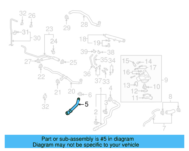 Lower Hose 7L0-122-051 - View 4