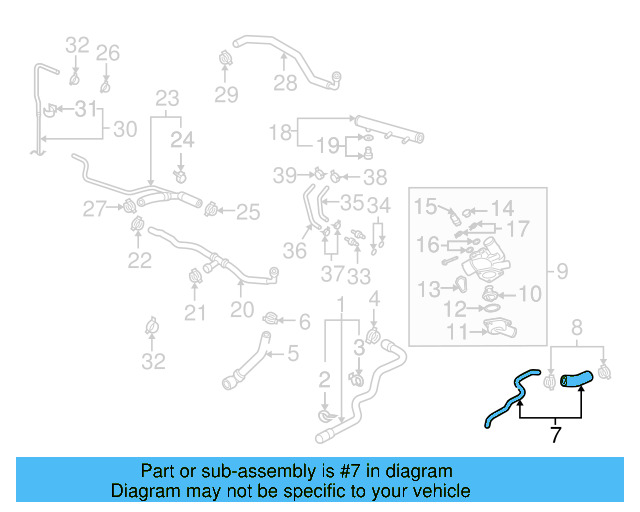 Water Pipe 7L0-121-070-A - View 2