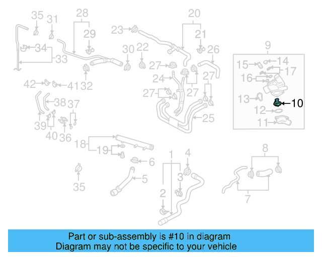 Engine Coolant Thermostat 022-121-113 - View 15