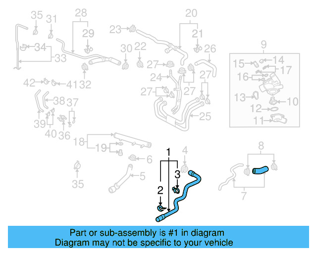 Upper Hose 7L0-122-101-E - View 4