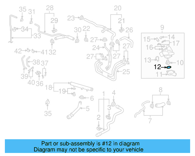 Engine Coolant Thermostat Gasket N-901-368-02 - View 3
