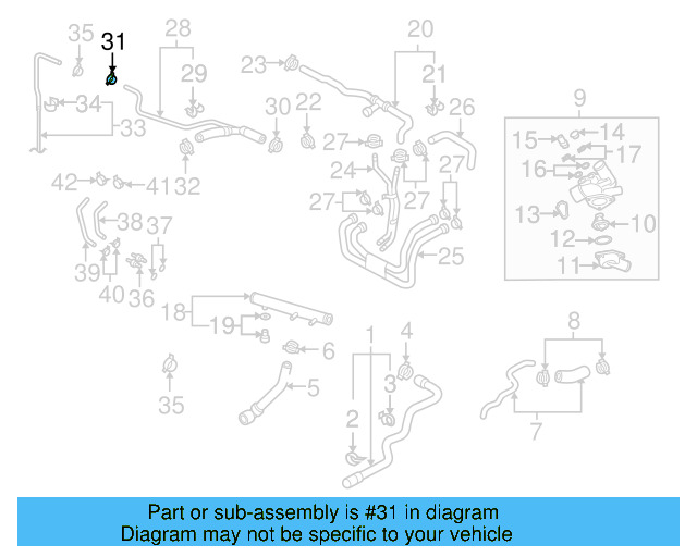 Reservoir Hose Bracket 1J0-133-396 - View 4
