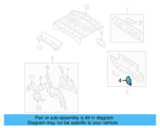 Rear Body Panel Bracket 3C5-813-589 - View 8