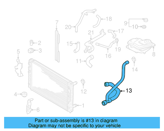 Lower Hose 8D0-121-055-G - View 8