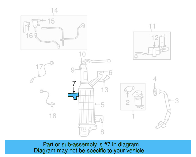 Vapor Canister Center Bracket 7B0201827A - View 7