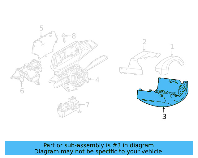 Lower Column Cover 11A-858-559-B-4PK - View 3