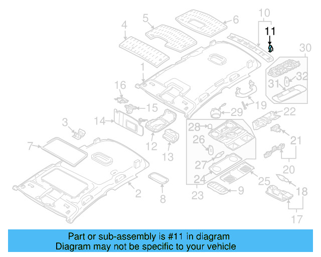 Rear Header Trim Clip 3D0-867-276 - View 5