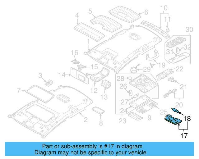Interior Lamp 3B0-947-291-B-95T