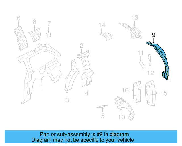 Rear Pillar 7B0-809-641-A - View 3