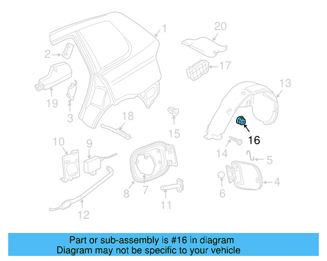 Quarter Panel Splash Shield Nut N-907-579-01 - View 115
