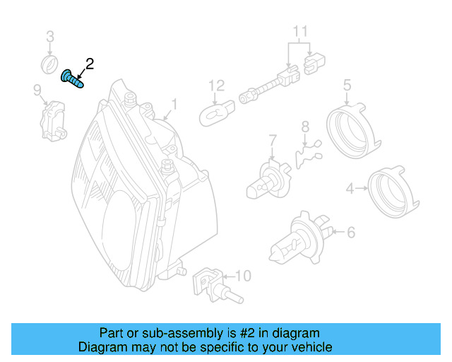 Headlamp Assembly Screw N-907-323-01 - View 3
