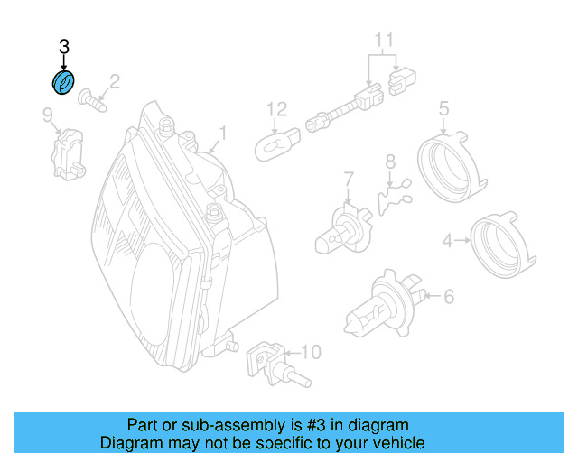 Headlamp Assembly Cap 3B0-941-089 - View 6