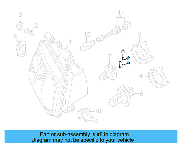 Low Beam Bulb Spring 3B0-941-160-A - View 8
