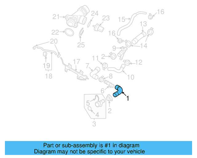 Upper Hose 3C0-121-101-D - View 6