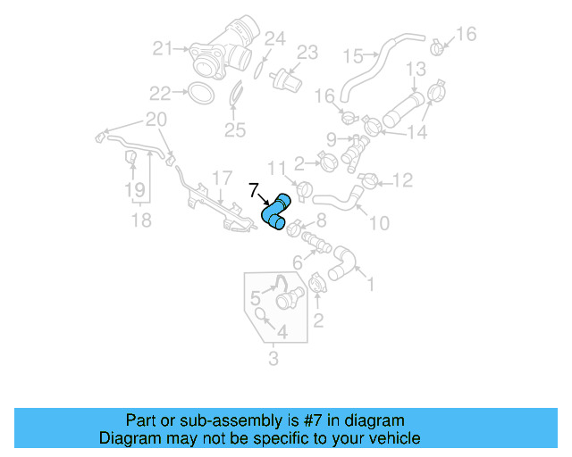 Upper Hose 3C0-121-101-D - View 3