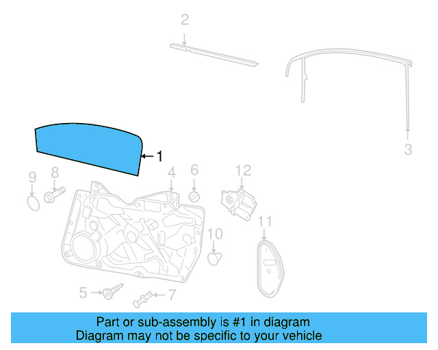 Door Glass 5K3-845-201-B - View 3