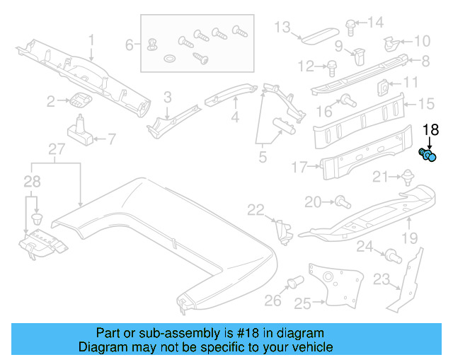 Wheelhouse Trim Clip 4G0-867-632 - View 21