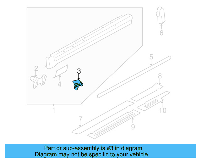 Rocker Molding Clip 3B0-853-576 - View 18