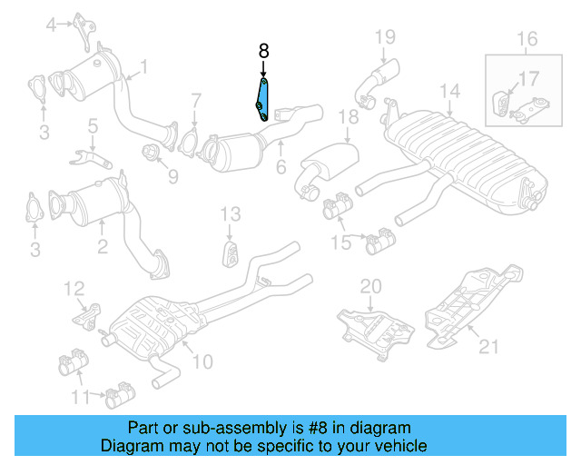 Front Muffler Hanger 7P0-253-047-D - View 3