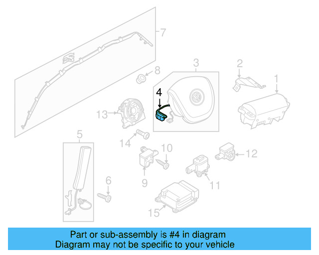 Air Bag Harness 7P6-971-584-B - View 3