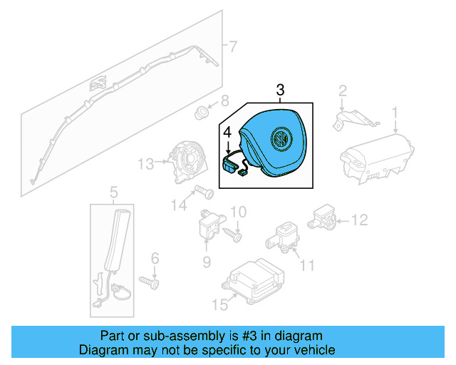 Steering Wheel Air Bag 7P6-880-201-N-4A1 - View 5