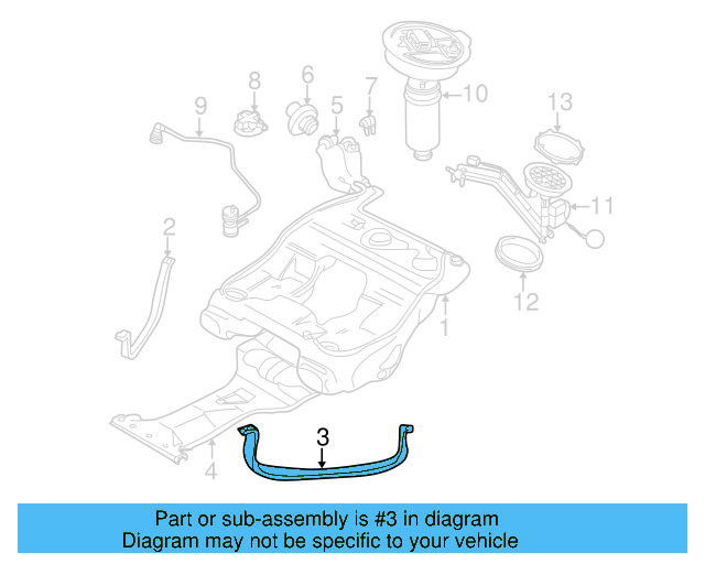 Fuel Tank Strap 3B0-201-653 - View 10