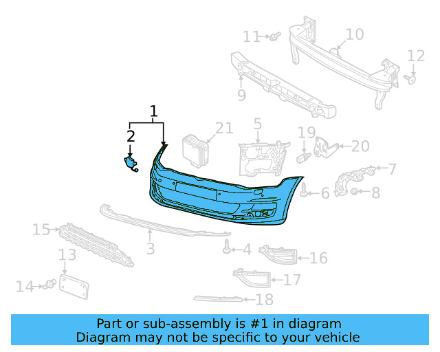 Bumper Cover (Unpainted) 5gm807217afgru - View 3