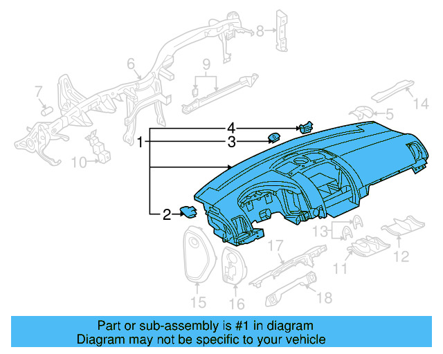 Instrument Panel 7L6-857-003-AP-3G1 - View 2