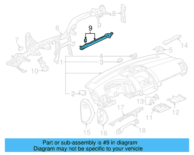 Instrument Panel Reinforcement 7L6-857-247-B - View 2
