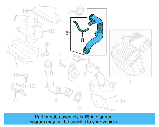 Engine Air Intake Hose 1TD-129-684 - View 17