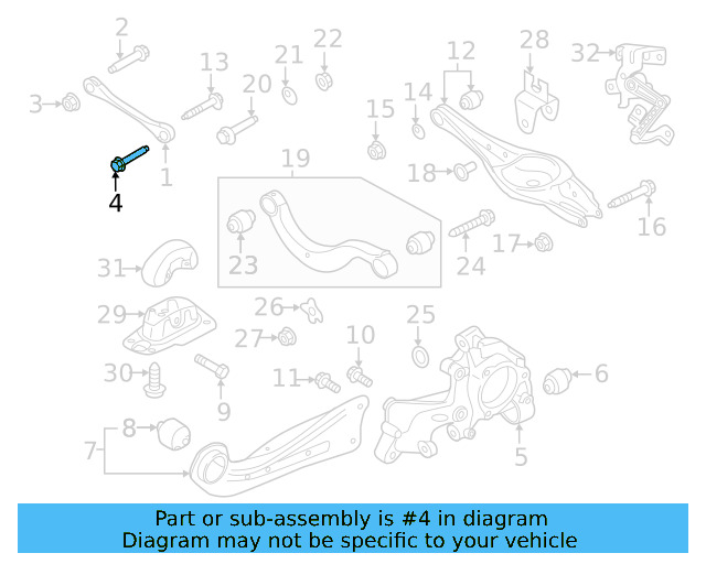 Lower Control Arm Rear Mount 3QF-199-232-D - View 7