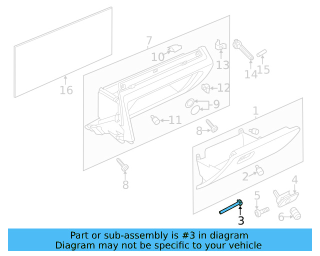 Glove Box Pin 3D0-857-169-A - View 13