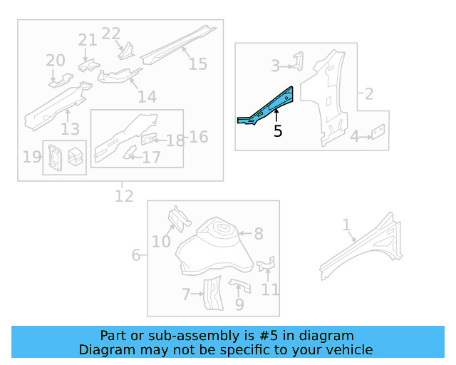 Upper Inner Rail 5G0-809-147-A - View 5