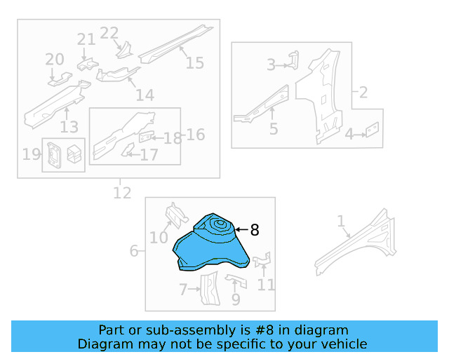Strut Support 5Q0-809-121-B - View 13