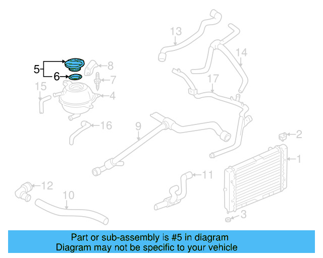 Reservoir Cap 1H0-121-422-D - View 3