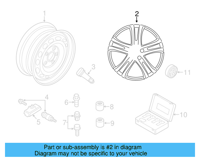 Wheel, Alloy 5N0-601-025-R-8Z8 - View 15