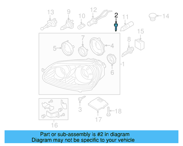 Headlamp Assembly Screw N-910-636-01 - View 11