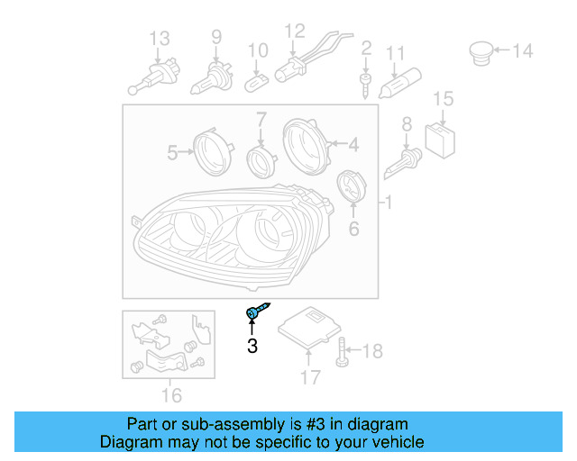 Headlamp Assembly Screw N-911-208-01 - View 15
