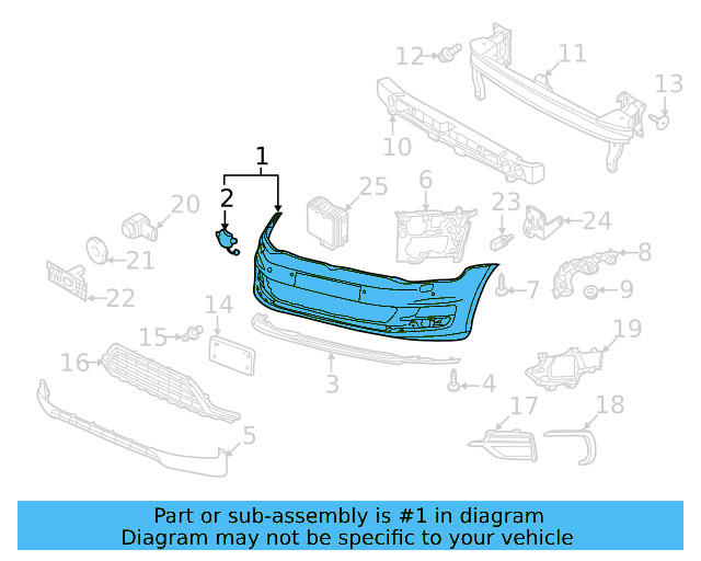 Bumper Cover (Unpainted) 5g0807217ltgru - View 2
