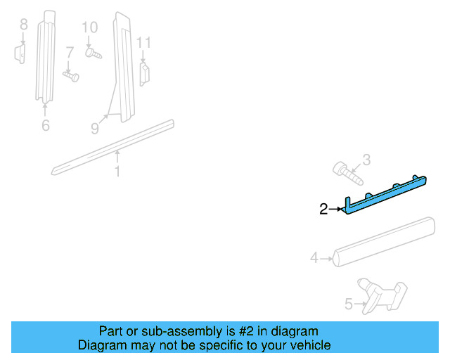 Body Side Molding (Unpainted) 3b0853753agru - View 3