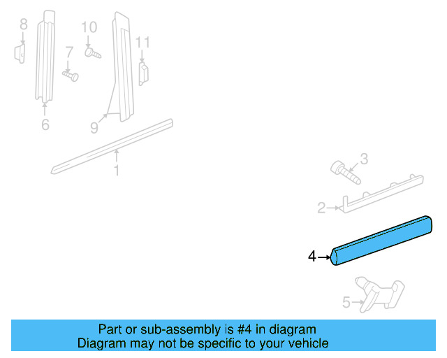Lower Molding 3B0-854-950-B-B41 - View 2