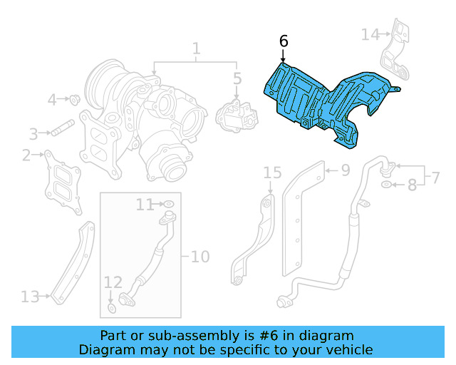 Turbocharger Mount Heat Shield 06K-129-597-C - View 15