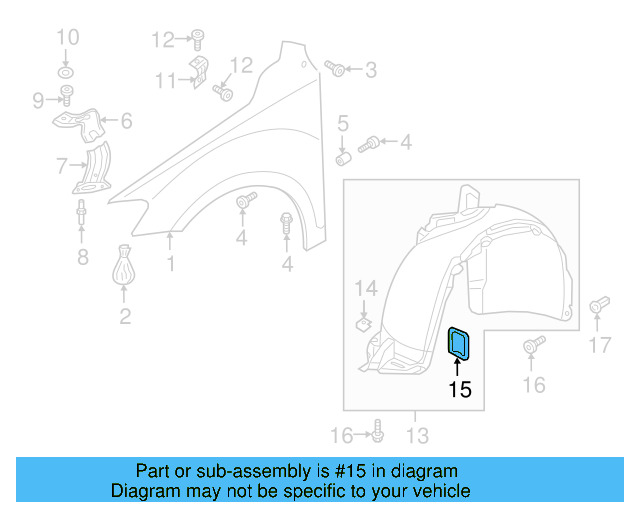 Fender Liner Cover 5NA805984A - View 3