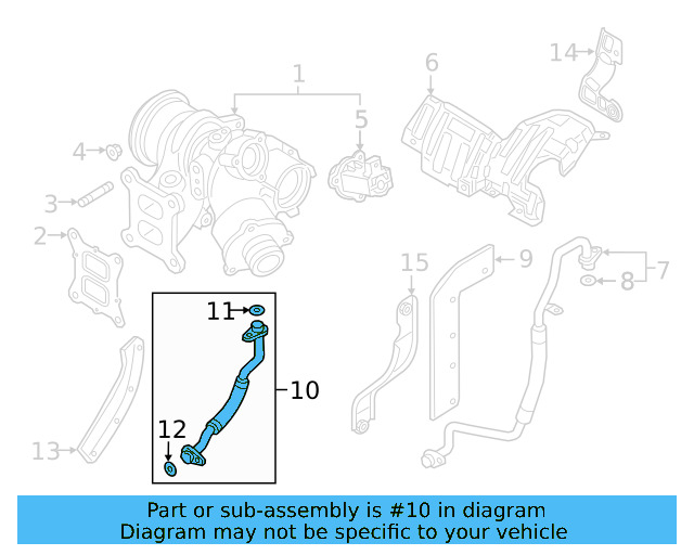 Turbocharger Oil Line 06K-145-735-T - View 10