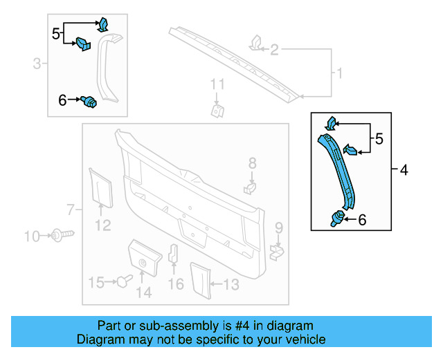 Lower Center Pillar Trim Clip 4A0-867-276-B - View 214