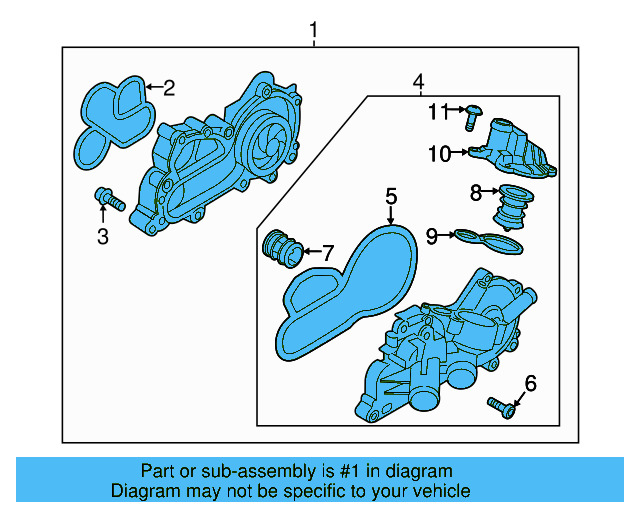 Water Pump Assembly 04E-121-600-DG - View 6