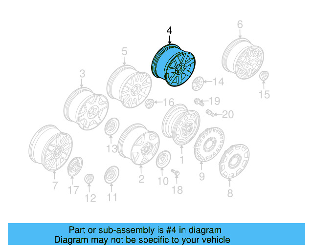 Wheel, Alloy 1J0-601-025-AD-091 - View 8