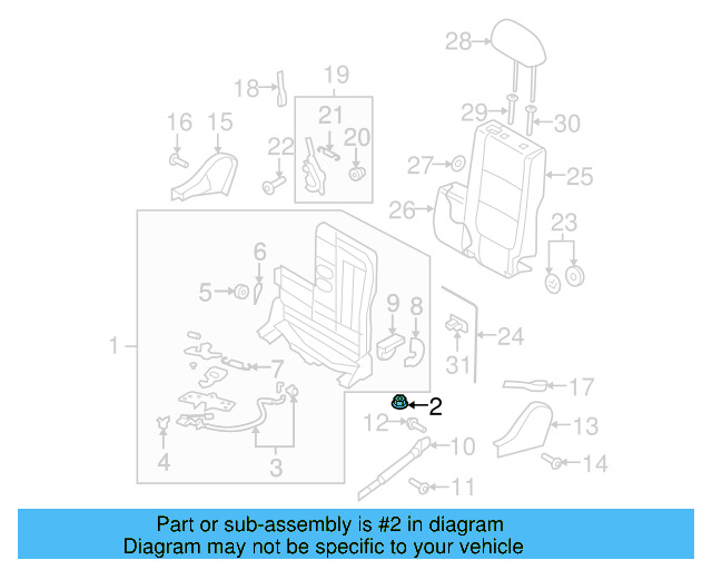 Seat Back Frame Nut WHT-000-741 - View 6