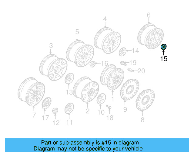 Center Cap 6N0-601-171-BXF - View 11