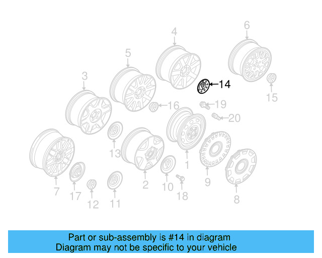 Center Cap 6N0-601-171-BXF - View 55